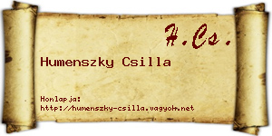 Humenszky Csilla névjegykártya